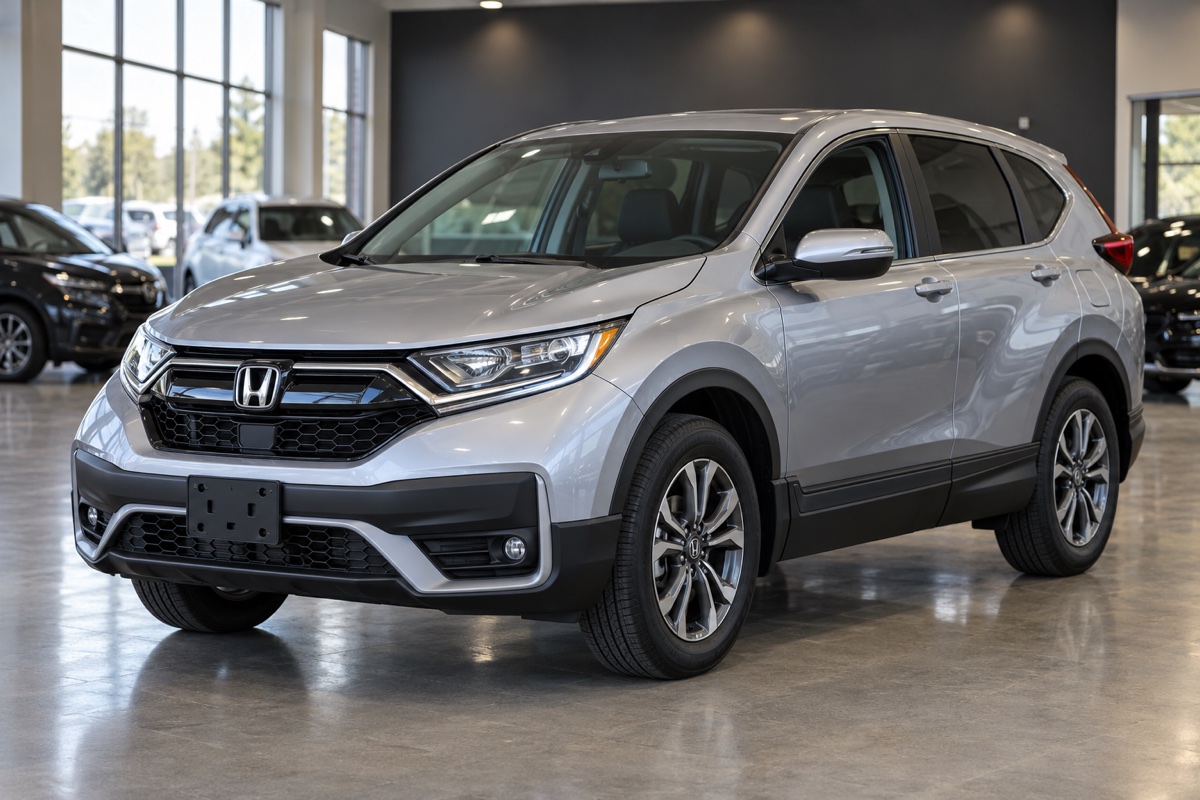 AI-generated representative showroom image of a 2021 Honda CR-V EX AWD